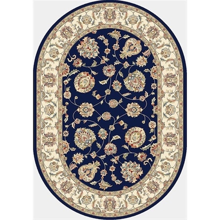 Dynamic Rugs Ancient Garden 5 ft. 3 in. x 7 ft. 7 in. Oval 57365-3464 Rug - Blue/Ivory ANOV69573653464